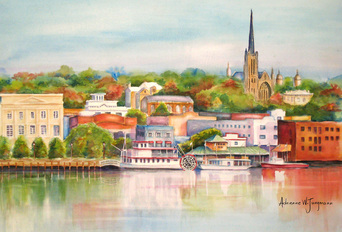Wilmington Riverfront II Original Watercolor